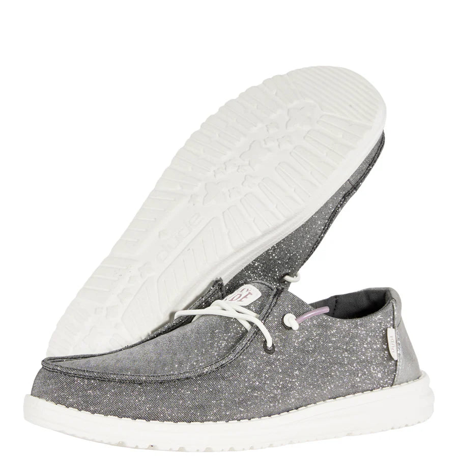 Hey Dude Ladies Wendy Metallic Sparkle – Charcoal